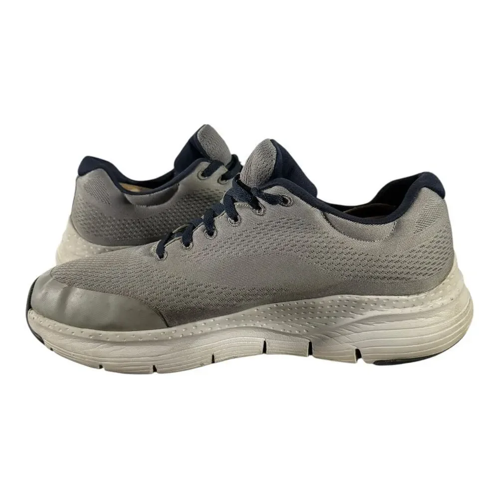Skechers Men’s Arch Fit Sneakers Air Cooled Gray Blue Knit Comfort Size 10.5